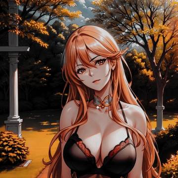 红枫树下