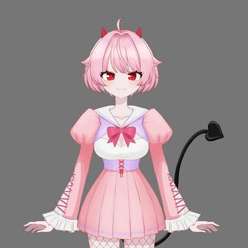 制作したLive2Dモデルの阿久魔りとるちゃんです