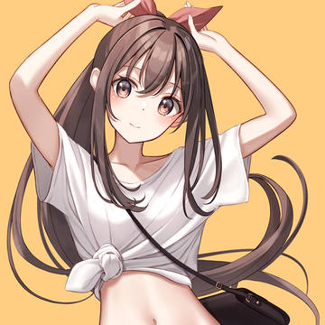 へそ出しポニーテール