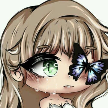 Gacha girl anime face crying