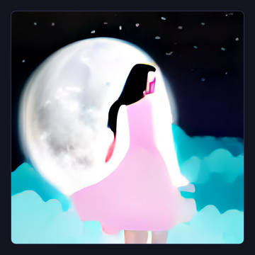 Girl in moon