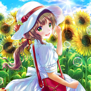 ひまわりと少女🌻