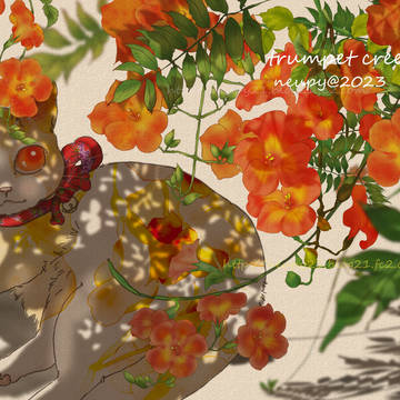 凌霄花の木陰