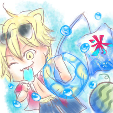 全力で夏を楽しむにゃんせんくん🏖