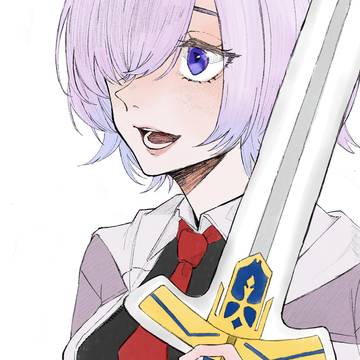 えくすかりばるーんを持つマシュ