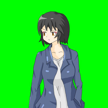 風に吹かれる少女