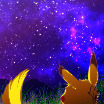 夜空を見る