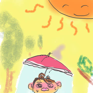 夏のお絵描き三枚