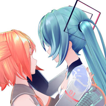 MikuRin Kiss MMD x3c