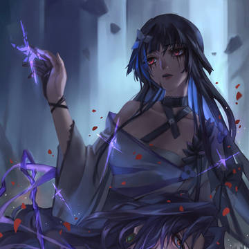 刹雨中的花