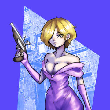 blondey with a gun