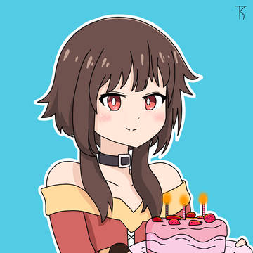 Megumin With A Cake