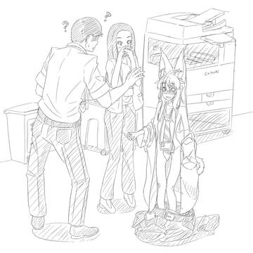 仕事中に一般会社員が狐耳少女にTFするやつ