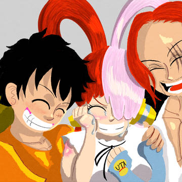 ルフィとウタとシャンクスとハグの日