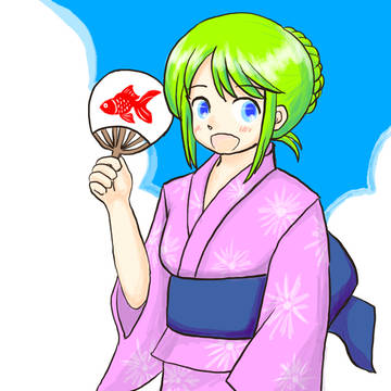 日記絵 20230810 浴衣ん半島