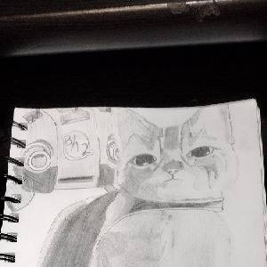 Cat & B-12 from Stray video game