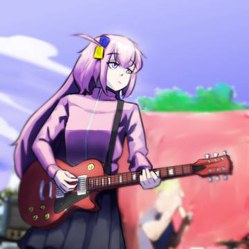 bocchi with a red lespaul