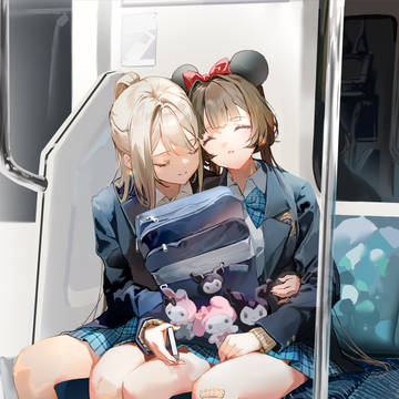 電車で