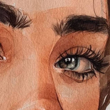 Watercolor art face
