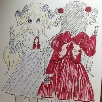 エミリコとケイト様の指ハート