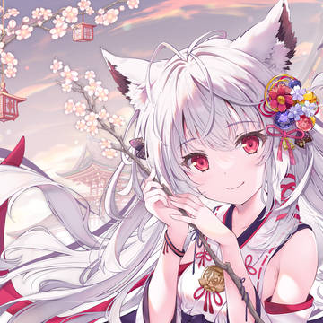 白髪もふもふきつね