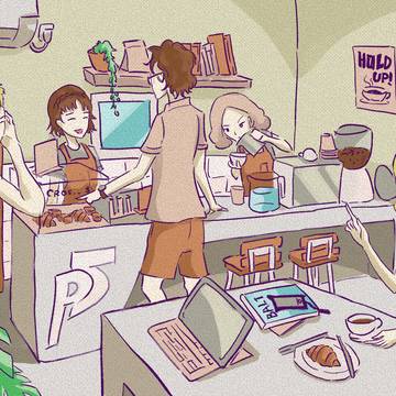 春の喫茶店