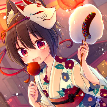 夏祭り遊びにて【ご依頼絵】