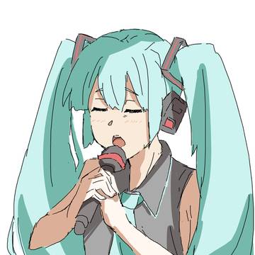カラオケで気持ちを込めて歌う初音ミク