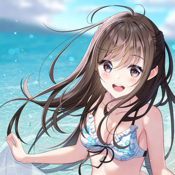 「水着、似合ってるかな？」
