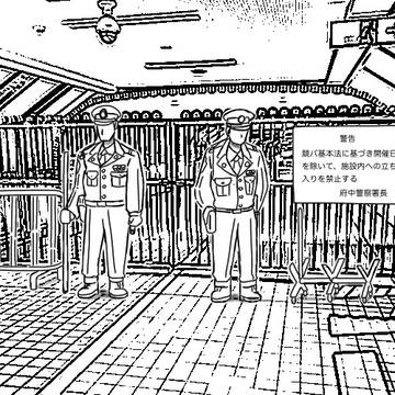 平日の東京レース場西門通路