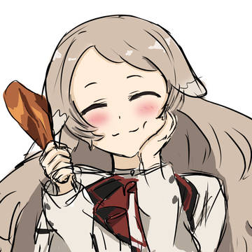 肉を頬張るプルセナ