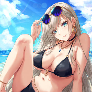 水着銀髪お姉さん👙