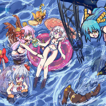海にて