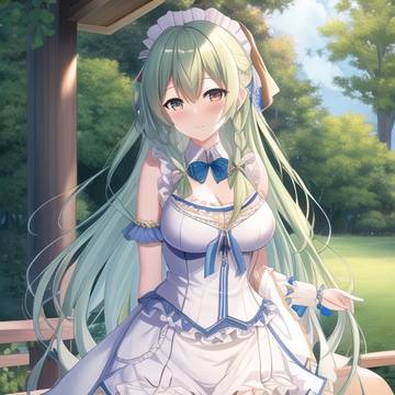 Green hair girl