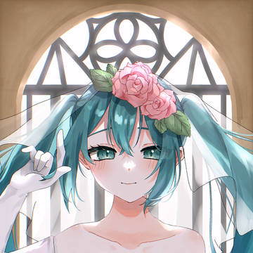 ウエディングドレスのミク