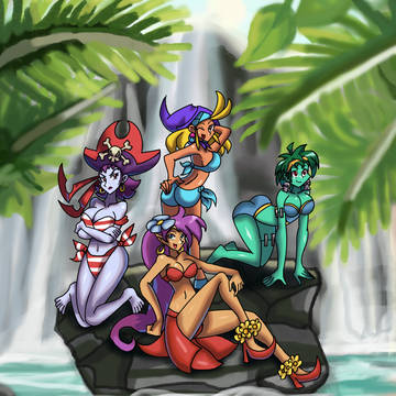 Shantae e Gang in The Waterfall