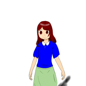 習作　青シャツの女の子