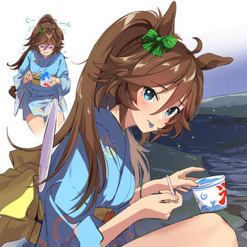 かき氷を食べるCB
