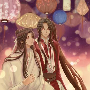 「三郎、見て、 とても綺麗な提灯だね✨✨」