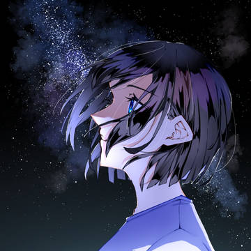 見上げる