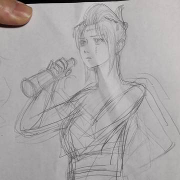心配そうな月詠(絵の練習)