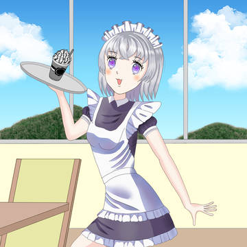 はーい!と振り向くメイドさん