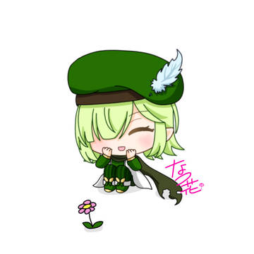 お花とニコニコアオイちゃん