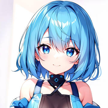 アイコン用(多分)水色系女の子　AI生成