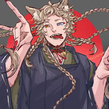 狩衣を着た狐