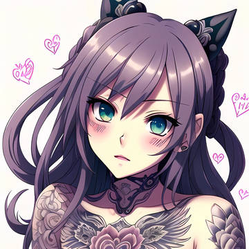 Simple Background Tattooed Girl