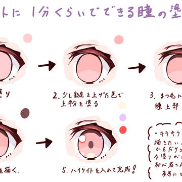 超シンプル！1分くらいで描ける瞳の塗り方メイキング