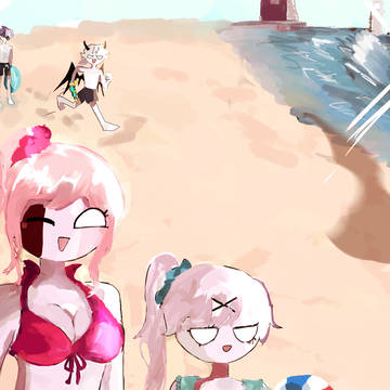 家族で海！