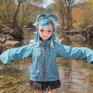 2D girls and photo backgrounds