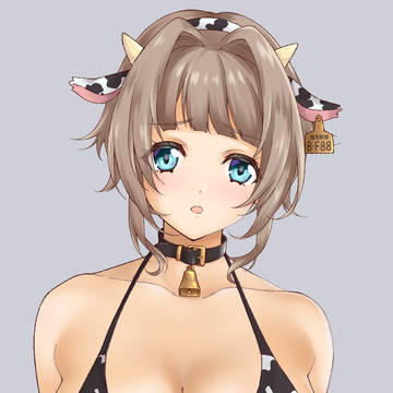 牛柄ビキニの姫様